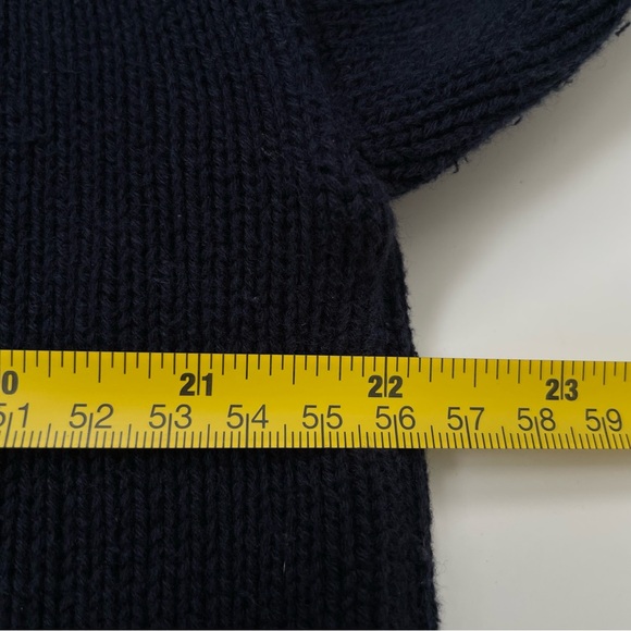 Vintage Dog Cotton Cardigan Sweater 80s 90s Navy L Novelty Grandma Cottagecore - Picture 12 of 13